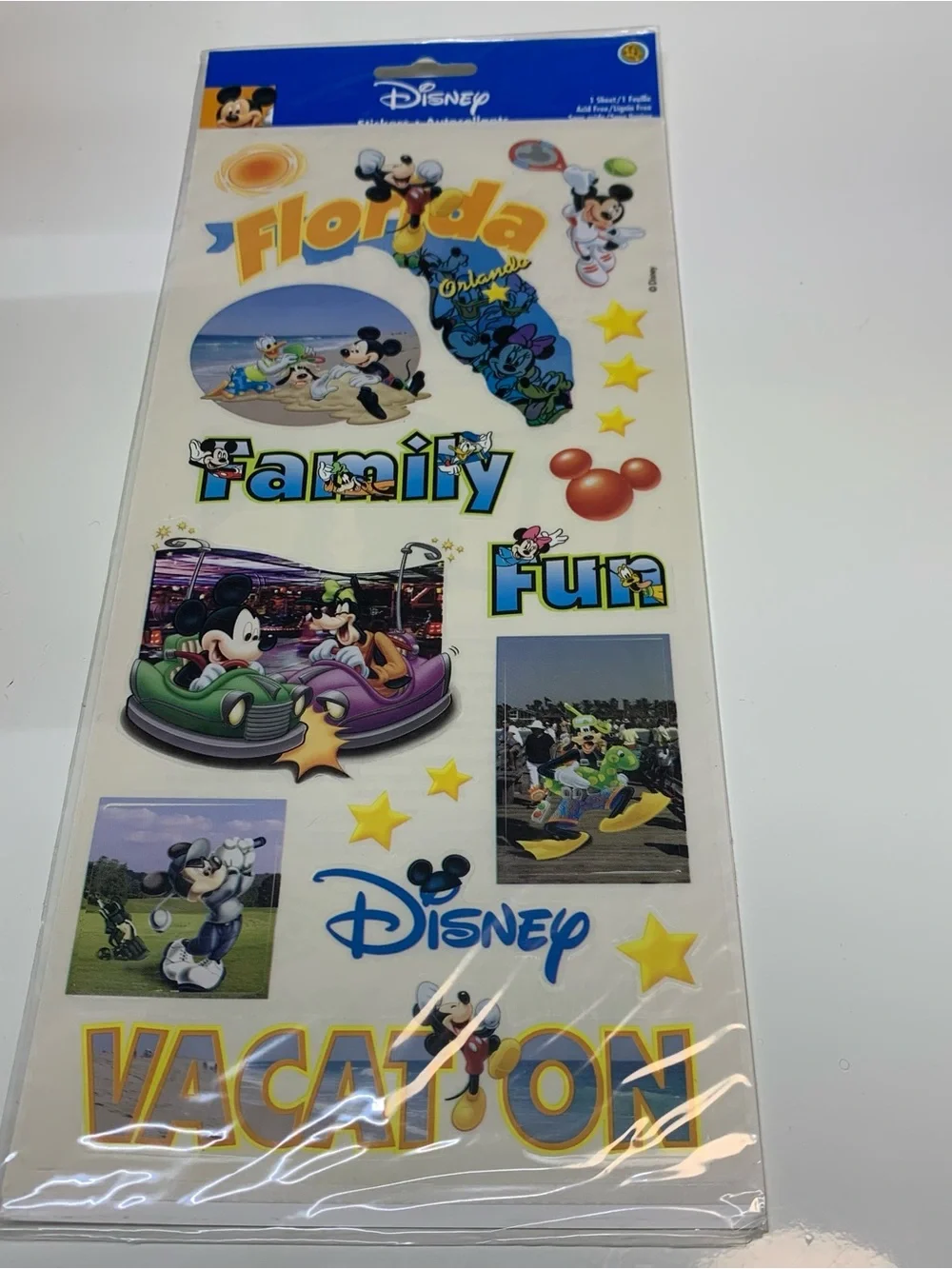 DISNEY SCRAPBOOK LOT 18 pc Paper Stickers NIP